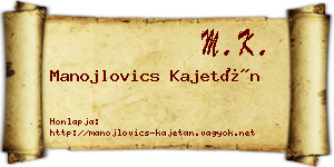 Manojlovics Kajetán névjegykártya